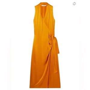 Vince Orange Satin Dress